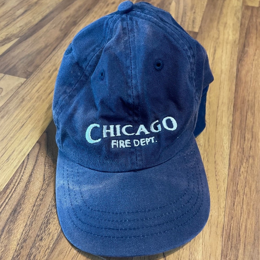 Chicago Fire Dept Hat Fahrenheit Youth Navy Blue Cotton Baseball Cap Adjustable